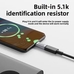 5.1K Resistor USB C Male to Female Adapter 5V Type C Charging Converter for Shaver Trimmer Headphone Fan Electric Screwdriver