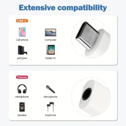 Type-c To 3.5mm Jack AUX Audio Adapter For iPhone 15-17 Pro Max Type C To 3.5mm With Mic For Samsung Xiaomi Headphone Connector