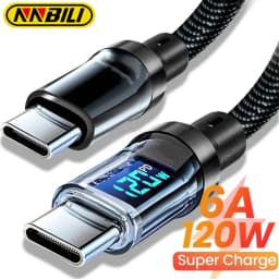 NNBILI 120W A-C and C-C Phone Super Fast Charging Cable with LED Display Screen, Not Compatible Xiaomi iPhone、Samsung