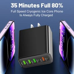 Lenovo 65W Fast Charger Multi Interface Mobile Phone Charger 2type-C PD+4usb Travel Charger 3.1ACharging Head For iPhone Samsung