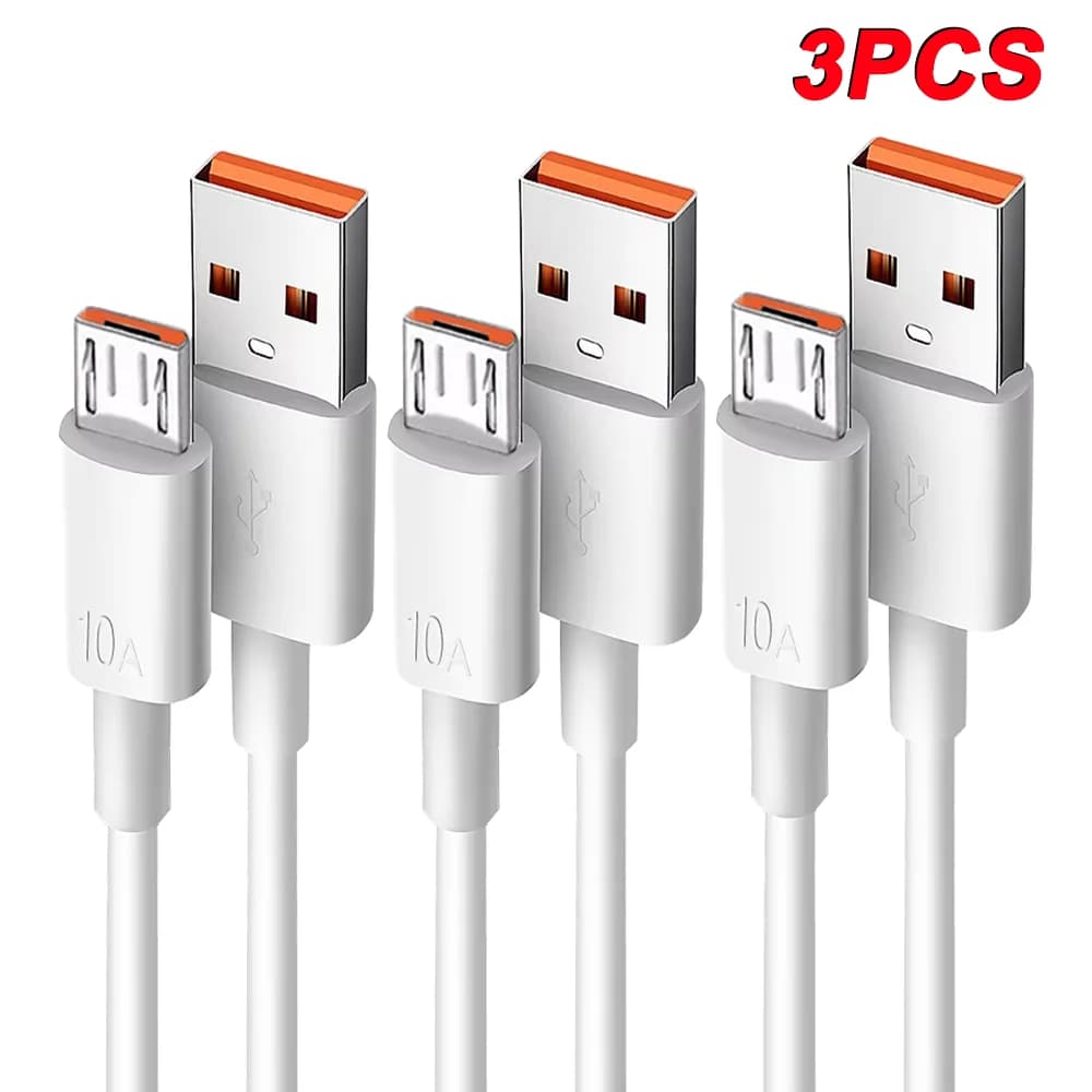 NNBILI 3PCS 10A Micro USB Cable Speed Fast Charging USB Cord For Samsung Galaxy S7 S6 PS4 MP3 TV Andriod Phones Data Cables 1M
