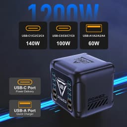 1200W GaN USB Type C Charger 140W 100W PD3.1 PPS QC4.0 Fast Charging Station For MacBook Laptop iPad Tablet iPhone 17 16 Samsung