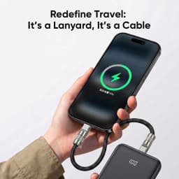 KUULAA 240W USB-C to Type-C 2 in 1 Lanyard Data Cable PD Fast Charging For iPhone 17 16 15 Samsung Huawei Laptops Anti-lost Rop