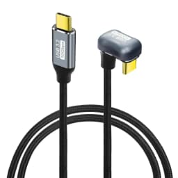 USB 3.2 C to C 10Gbps 4K@60Hz Display Cord 90/180 Degree Angled Type-C PD 100W Fast Charging Cable for Switch Laptop VR Phones