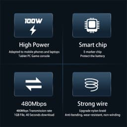 USB C to USB Type C Cable for MacBook Pro Quick Charge 4.0 PD 100W 5A Fast Charging for Samsung Xiaomi mi 10 Charge Cable 1/2M