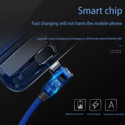3A Fast Charging Cord 90 Degree Elbow Soft Weave For Playing Game USB To Type C Cable For Xiaomi Samsung Huawei Realme Charger