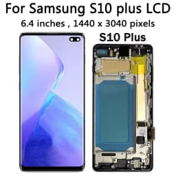 TFT Quality with Frame for Samsung S10 Plus S10+ G975F Lcd Display Digital Touch Screen for Samsung S10 G973F Screen Replacement