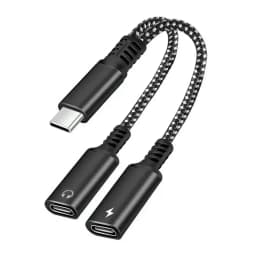 30w Type C Splitter To Dual Type USB C Headphone Jack Audio Adapter Fast Charging Connector For Samsung IPhone 2 In 1 K7N8