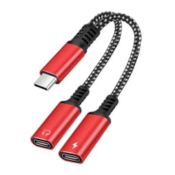 30w Type C Splitter To Dual Type USB C Headphone Jack Audio Adapter Fast Charging Connector For Samsung IPhone 2 In 1 K7N8
