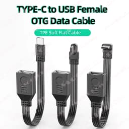 USB C to USB A Adapter OTG Cable 90 Degree Type C Male to USB 2.0 Female Cable for MacBook Pro Samsung Xiaomi Laptop Tablet PC