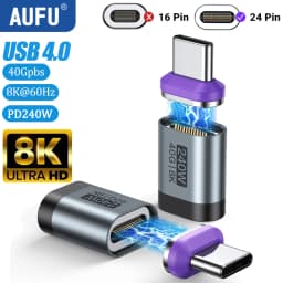 AUFU PD240W Magnetic USB C Adapter For Iphone USB4 OTG Connector 40Gbps 8K60Hz Type C Female Converter For Thunderbolt 4 Macbook