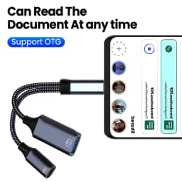2 in1 Type C OTG Charging Adapter Cable Type C to USB Data Converter with PD Charge Port for Samsung Huawei Xiaomi Laptop Tablet