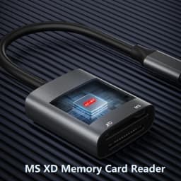 MS XD Memory Card Reader 2 in 1 USB Type-C or Lightning to XD MS Card Reader Adapter for Memory Sticks iPhone 16 15 Samsung Etc