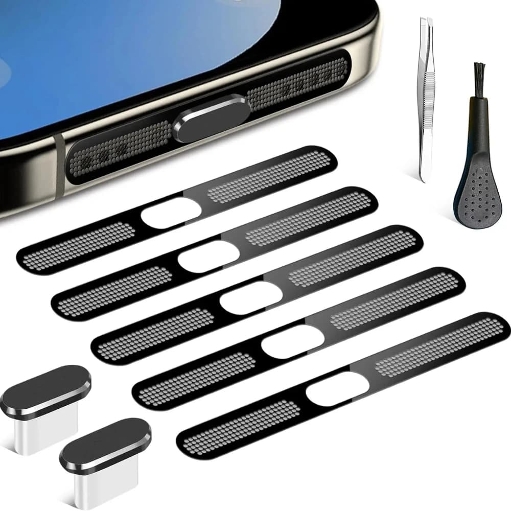 USB C Dust Plug Set Phone Speaker Dust Cover and Anti Dust Cover Protector Cap for iPhone 17 iPhone 16 Pro Max iPhone 15 Pro Max