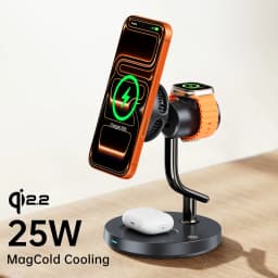 MagCold Qi2.2 25W Magnetic Wireless Charger Stand for iPhone Galaxy S25/S26 Fast Charging,Galaxy Watch AirPods Charging Station