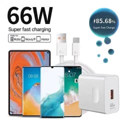 6A 66W Super Fast Charger For Huawei P50 P60 Mate 40 50 60 Nova 11i 12s 13 Pro HONOR 200 300 X8c Type C USB Quick Charging Cable