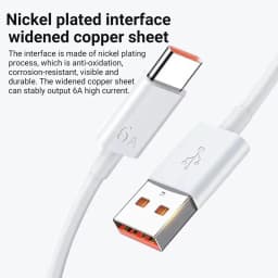 6A 66W Super Fast Charger For Huawei P50 P60 Mate 40 50 60 Nova 11i 12s 13 Pro HONOR 200 300 X8c Type C USB Quick Charging Cable