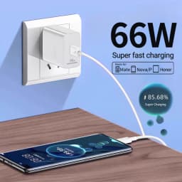 6A 66W Super Fast Charger For Huawei P50 P60 Mate 40 50 60 Nova 11i 12s 13 Pro HONOR 200 300 X8c Type C USB Quick Charging Cable