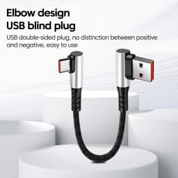 25cm/50cm Short Data Cable 90 Degree Elbow USB Type C To Type C Cable Fast Charging Cord For Iphone15 Xiaomi Samsung Power Bank