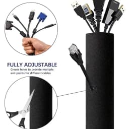 3/1PCS Zipper Cable Sleeve Reusable Cord Organizer Cable Management Protector for Computer TV Wire Cord Organizers 50cm