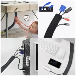 3/1PCS Zipper Cable Sleeve Reusable Cord Organizer Cable Management Protector for Computer TV Wire Cord Organizers 50cm