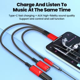3 in 1 PD 60W Fast Charge Adapter For Iphone16 15 Samsung Type C to Dual Type C/3.5mm Jack Audio Adapter Cable Headphone Adapter