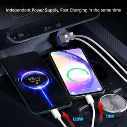 For Xiaomi Car Charger 120W 100W HyperCharge Super Fast Charging In Car Cargador Auto For Mi 17 15 14 13 12 Poco F8 X7 X6 Redmi