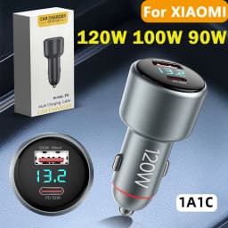 For Xiaomi Car Charger 120W 100W HyperCharge Super Fast Charging In Car Cargador Auto For Mi 17 15 14 13 12 Poco F8 X7 X6 Redmi