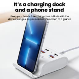 4 in 1 USB Bracket Socket USB Type C Fast Charging Power Strip With Mobile Phone Holder For iPhone Xiaomi Samsung Laptop Tablet