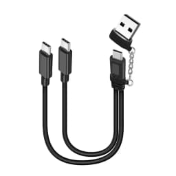 1 in 2 Out Dual USB C Cable USB A C to Type C Splitter Charging Cable, Multi Hubs Charging Cable For iPhone 15/16 Samsung Galaxy