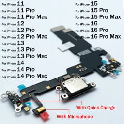 Dock Connector USB Charger Charging Port Flex Cable Microphone Board For iPhone 11 12 13 14 15 16 Pro Max Plus Mini X XS XR Max