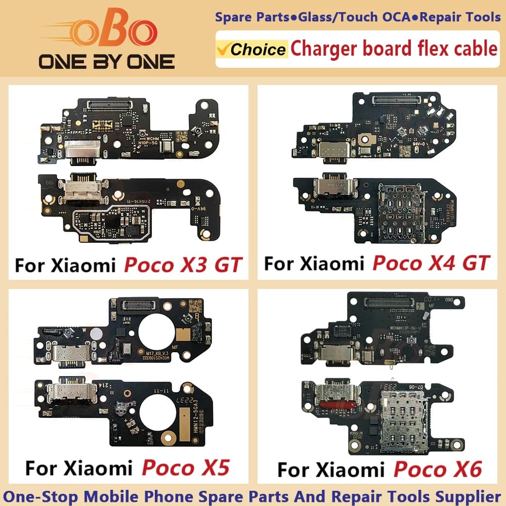 USB Charging Dock Board For Xiaomi Poco X2 X3 X4 X5 X6 Pro GT 5G Charger Port Connector Flex Cable Repair Parts (1PC)