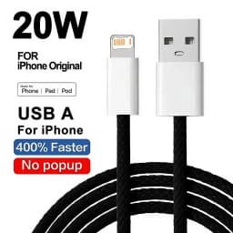20W USB Fast Charging Nylon Braided Cable For iPhone 11 12 13 mini 14 Pro Max X XR XS 6 6S 7 8 Plus Quick Charge USB Data Cables
