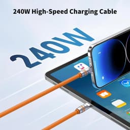 Hichain 2pack USB C To Type C Fast Charging Cable PD240W Liquid Silicone Zinc Alloy Soft C Cable For iphone Laptop Tablets