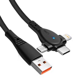 3 IN 1 USB Cable Micro USB Type C Charger Cable Multi 5A Usb Port Fast Charging Cord For Xiaomi iPhone 13 14 15 Pro Max Samsung