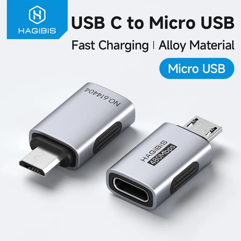 Hagibis USB C to Micro USB Adapter Type C Female to Micro USB Male Convert Connector for Android Phones Fan Power bank Samsung