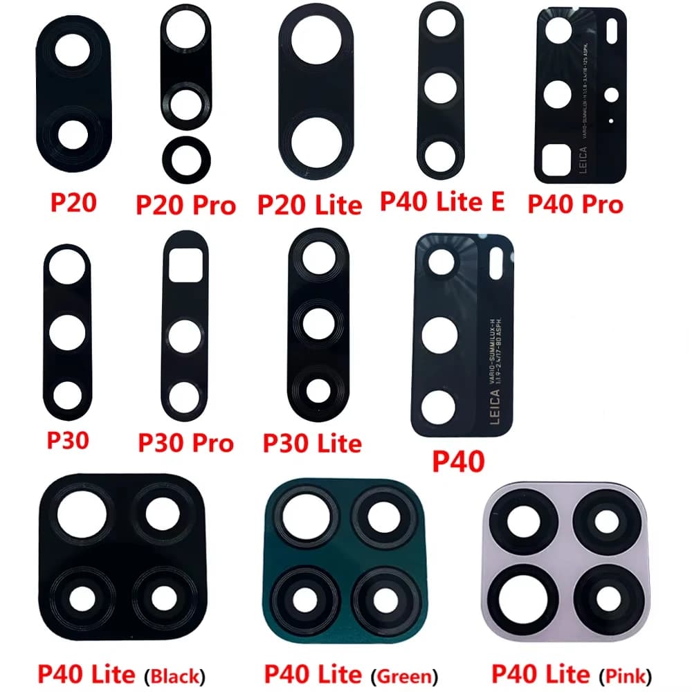 New Back Rear Camera Lens Glass With Ahesive Replacement For Huawei P50 P60 P20 P30 Lite P40 Pro P40 Lite 5G P40 Lite E