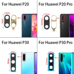New Back Rear Camera Lens Glass With Ahesive Replacement For Huawei P50 P60 P20 P30 Lite P40 Pro P40 Lite 5G P40 Lite E