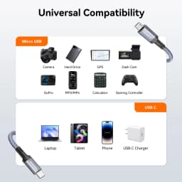 SUNKANDI USB C to Micro USB Cable, Braided USBC to MicroUSB OTG 480Mbps Cord for Wall Chargers, MacBook Pro, Air, Galaxy S22
