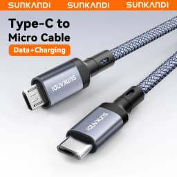 SUNKANDI USB C to Micro USB Cable, Braided USBC to MicroUSB OTG 480Mbps Cord for Wall Chargers, MacBook Pro, Air, Galaxy S22