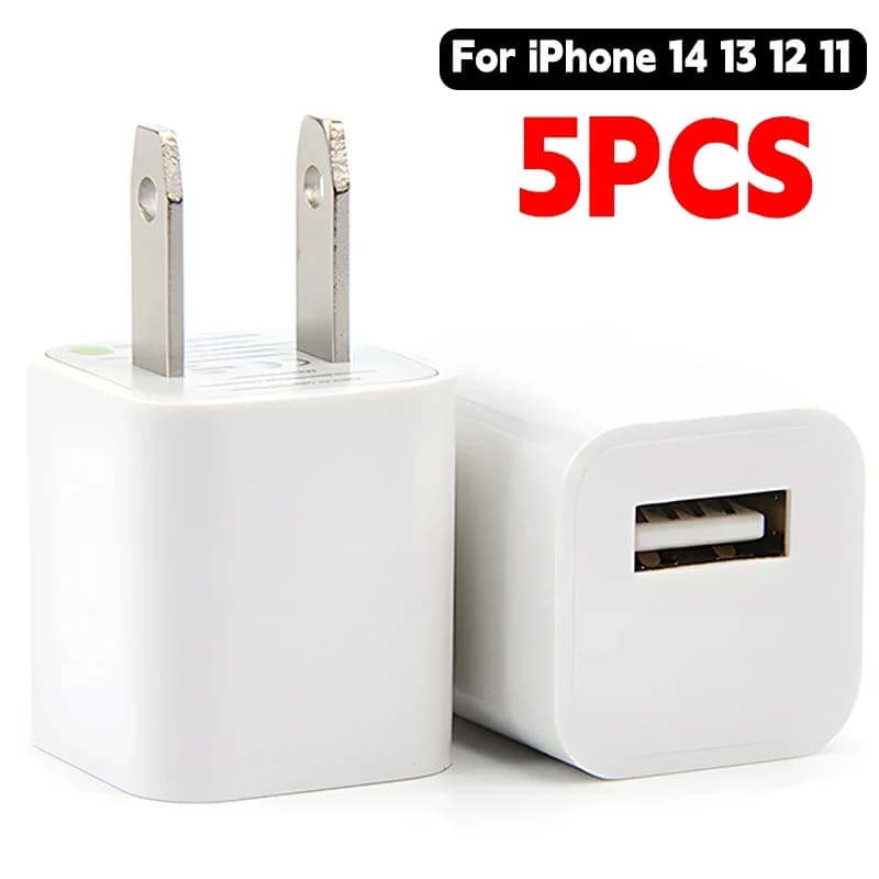 1-5Pcs USB Wall Charger Adapter Fast Charging For iPhone 14 13 12 11 Pro Max XR XS X 8 7 6 Plus Travel Adapter US Plug