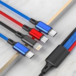 4 In 1 USB to Type C Micro Fast Charging Cable 3A Quick Charge Phone Data Cord For Xiaomi Redmi Oneplus iPhone Huawei
