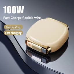100w 6a Super Fast Charge Type C Retractable Cable Quick Charge 1M Usb Cable Usb C to C Charger Cable