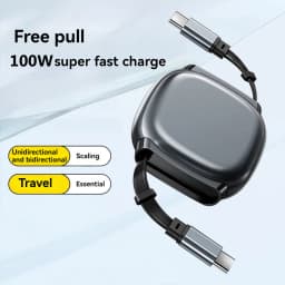 100w 6a Super Fast Charge Type C Retractable Cable Quick Charge 1M Usb Cable Usb C to C Charger Cable