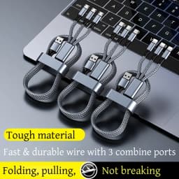 Fast Charging Cable Multi Charger Cable Nylon Braided Multiple USB Universal 3 in 1 Charging Cord Adapter with Type-C Micro