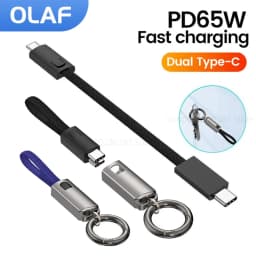 65W 10cm Short Type C To Type C Keychain Cable Fast Charging USB C Data Cable For iPhone 15 Xiaomi Samsung 30W USB C IOS Cable