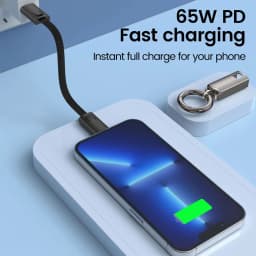65W 10cm Short Type C To Type C Keychain Cable Fast Charging USB C Data Cable For iPhone 15 Xiaomi Samsung 30W USB C IOS Cable