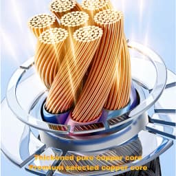 UGOURD New 60W Charger Cable USB-C to Type C Fast Charging Cable Flat Shoelace Style Orange Woven Deep Blue