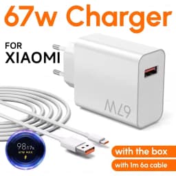 For XIAOMI 67W Charger Cargador Hyper Turbo Charge Adapter 67W Fast Charging Cable For Mi 15T 13T 13 12 Lite Poco X5 Pro F5 F4