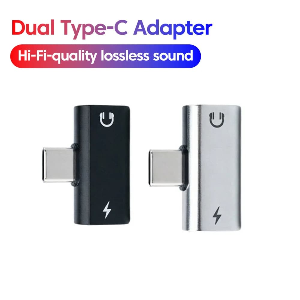 Type-C to Dual-C Digital Audio Adapter Mobile Phone Fast Charging Dual-Head Digital Decoding Headphone Converter for iPhone15